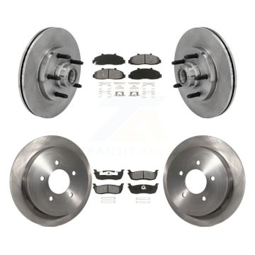 Front Rear Disc Brake Rotors And Semi-Metallic Pads Kit For 2002-2003 Lincoln Blackwood K8S-103082