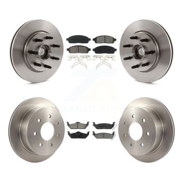 Front Rear Disc Brake Rotors And Semi-Metallic Pad Kit For Ford F-150 Lincoln Mark LT RWD K8S-103088