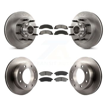 Front Rear Brake Rotors & Semi-Metallic Pad Kit For Ford F-350 Super Duty F-250 Excursion K8S-103089