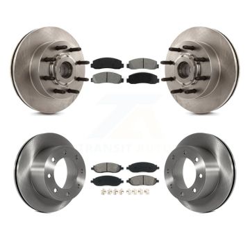 Front Rear Disc Brake Rotor And Semi-Metallic Pad Kit For Ford F-350 Super Duty F-250 RWD K8S-103090