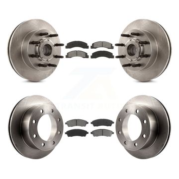 Front Rear Disc Brake Rotors And Semi-Metallic Pads Kit For 2005 Ford Excursion RWD K8S-103091