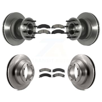 Front Rear Disc Brake Rotor And Semi-Metallic Pad Kit For Ford E-350 Super Duty Econoline K8S-103092