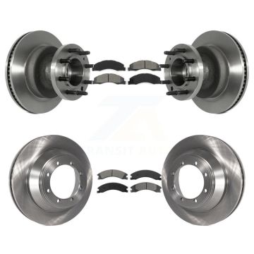 Front Rear Disc Brake Rotor Semi-Metallic Pad Kit For Ford E-450 Super Duty DIESEL engine K8S-103093