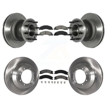 Front Rear Disc Brake Rotors And Semi-Metallic Pads Kit For Ford E-450 Super Duty K8S-103094