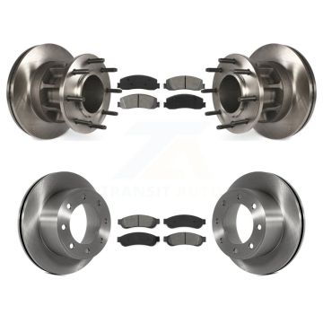 Front Rear Disc Brake Rotor Semi-Metallic Pad Kit For 2011-2012 Ford F-250 Super Duty RWD K8S-103097