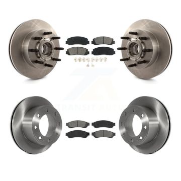 Front Rear Disc Brake Rotor And Semi-Metallic Pad Kit For Ford F-250 Super Duty F-350 RWD K8S-103100