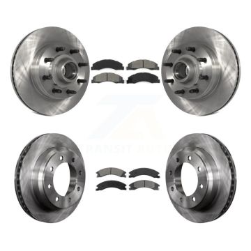 Front Rear Disc Brake Rotor & Semi-Metallic Pad Kit For Ford E-350 Super Duty E-250 E-150 K8S-103102