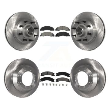 Front Rear Disc Brake Rotors And Semi-Metallic Pads Kit For Ford E-450 Super Duty K8S-103104