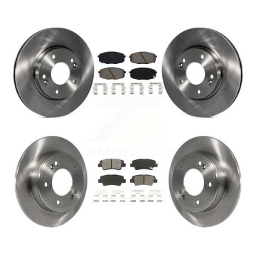 Front Rear Disc Brake Rotors And Semi-Metallic Pads Kit For 2014-2016 Kia Soul K8S-103140