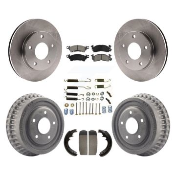 Front Rear Disc Brake Rotors Semi-Metallic Pads And Drum Kit (7Pc) For GMC Jimmy K8S-103146