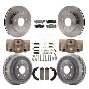 Front Rear Disc Brake Rotors Semi-Metallic Pads And Drum Kit (9Pc) For GMC Jimmy K8S-103147