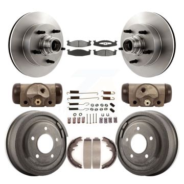 Front Rear Brake Rotor Semi-Metallic Pad And Drum Kit (9Pc) For Ford E-150 Econoline Club K8S-103163
