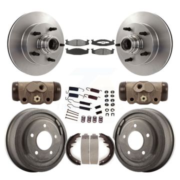 Front Rear Brake Rotors Semi-Metallic Pad & Drum Kit (9Pc) For Ford F-150 E-150 Econoline K8S-103169