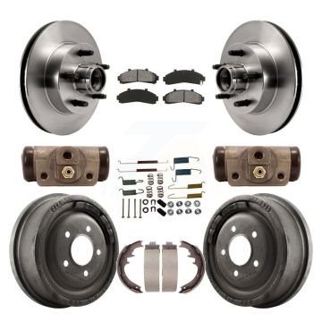 Front Rear Brake Rotor Semi-Metallic Pad Drum Kit (9Pc) For Ford Ranger Mazda B4000 B3000 K8S-103172