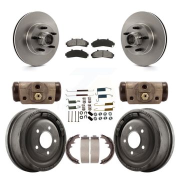 Front Rear Disc Brake Rotors Semi-Metallic Pads And Drum Kit (9Pc) For Ford Ranger K8S-103174