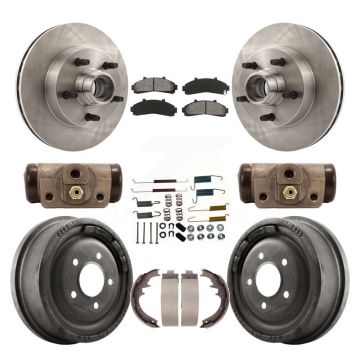 Front Rear Disc Brake Rotors Semi-Metallic Pads And Drum Kit (9Pc) For Mazda B4000 K8S-103176