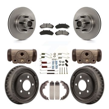 Front Rear Disc Brake Rotors Semi-Metallic Pads And Drum Kit (9Pc) For Ford Ranger K8S-103177