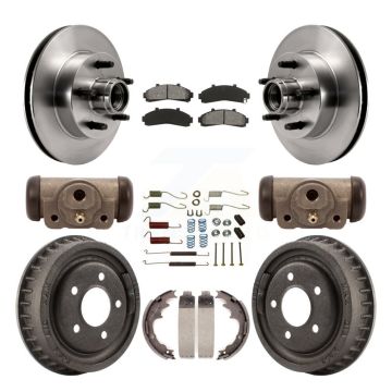 Front Rear Disc Brake Rotors Semi-Metallic Pads And Drum Kit (9Pc) For Ford Ranger K8S-103178