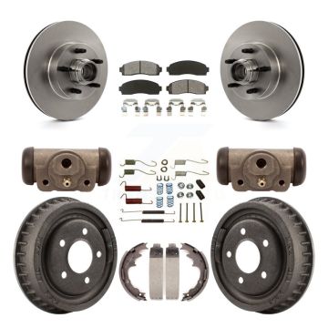 Front Rear Brake Rotor Semi-Metallic Pad And Drum Kit (9Pc) For 2006-2009 Ford Ranger RWD K8S-103180