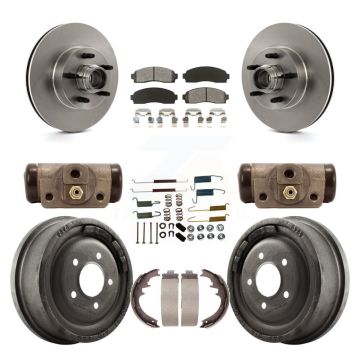 Front Rear Brake Rotor Semi-Metallic Pad And Drum Kit (9Pc) For 2006-2009 Ford Ranger RWD K8S-103181