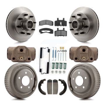 Front Rear Disc Brake Rotor Semi-Metallic Pad Drum Kit (9Pc) For Chevrolet C1500 Suburban K8S-103183