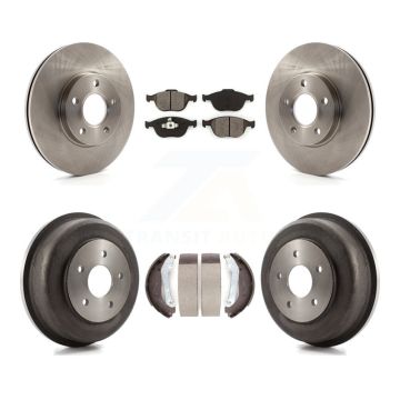 Front Rear Disc Brake Rotor Semi-Metallic Pad Drum Kit For 2010-2013 Ford Transit Connect K8S-103189