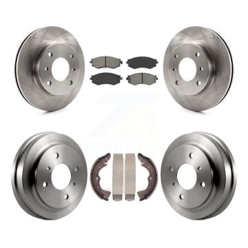 Front Rear Disc Brake Rotor Semi-Metallic Pad & Drum Kit For 2002-2006 Nissan Sentra 1.8L K8S-103225