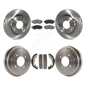 Front Rear Brake Rotors Semi-Metallic Pad & Drum Kit For Hyundai Elantra rear brakes K8S-103229