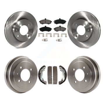Front Rear Brake Rotors Semi-Metallic Pad & Drum Kit For Hyundai Elantra rear brakes K8S-103230