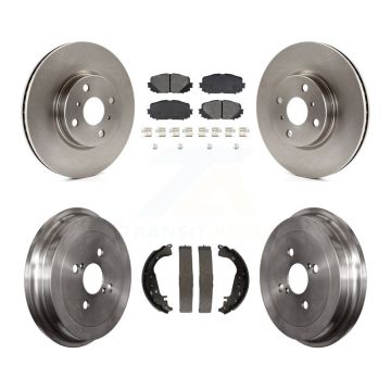 Front Rear Disc Brake Rotors Semi-Metallic Pad And Drum Kit For 2012-2013 Toyota Yaris SE K8S-103234