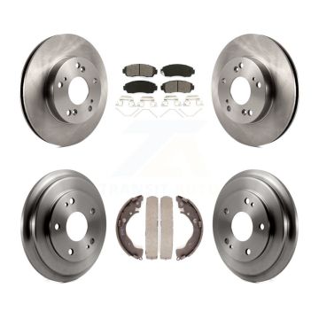 Front Rear Disc Brake Rotors Semi-Metallic Pads And Drum Kit For Honda Civic K8S-103237