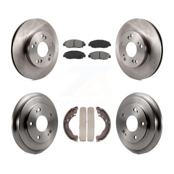 Front Rear Disc Brake Rotors Semi-Metallic Pads And Drum Kit For Honda Civic K8S-103238
