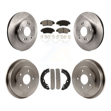 Front Rear Disc Brake Rotors Semi-Metallic Pads And Drum Kit For Honda Civic K8S-103239