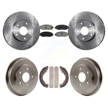Front Rear Disc Brake Rotors Semi-Metallic Pads And Drum Kit For 2011 Honda Civic GX K8S-103245