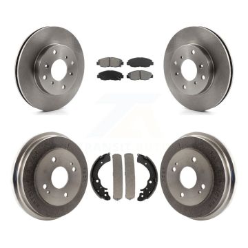 Front Rear Brake Rotors Semi-Metallic Pad Drum Kit For 98-02 Honda Accord Coupe with 2.3L K8S-103247