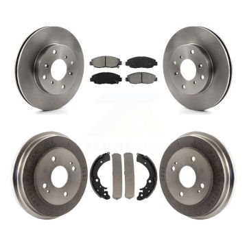Front Rear Brake Rotors Semi-Metallic Pad Drum Kit For 98-02 Honda Accord Sedan with 2.3L K8S-103248