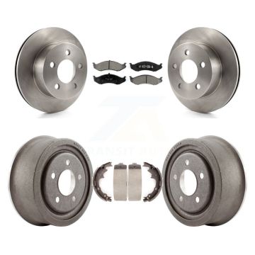 Front Rear Disc Brake Rotors Semi-Metallic Pads And Drum Kit For Jeep Wrangler TJ K8S-103250