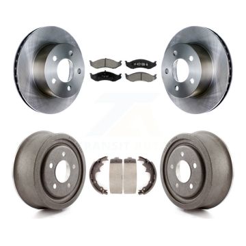 Front Rear Disc Brake Rotors Semi-Metallic Pads And Drum Kit For Jeep TJ K8S-103251