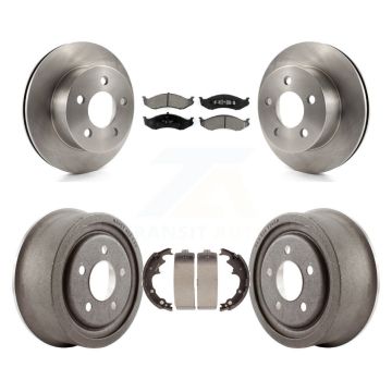 Front Rear Disc Brake Rotors Semi-Metallic Pads And Drum Kit For Jeep Wrangler K8S-103252