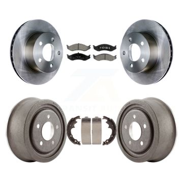 Front Rear Disc Brake Rotors Semi-Metallic Pads And Drum Kit For Jeep Wrangler Cherokee K8S-103253