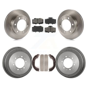 Front Rear Disc Brake Rotors Semi-Metallic Pads And Drum Kit For Toyota 4Runner Tacoma K8S-103255