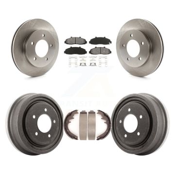 Front Rear Disc Brake Rotors Semi-Metallic Pads And Drum Kit For Ford F-150 4WD K8S-103263