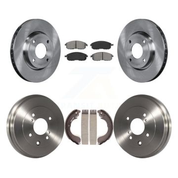 Front Rear Disc Brake Rotors Semi-Metallic Pads And Drum Kit For Nissan Versa Sentra Cube K8S-103266