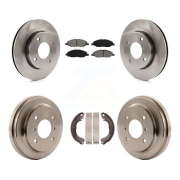 Front Rear Disc Brake Rotors Semi-Metallic Pad & Drum Kit For 2009-2011 Nissan Versa 1.6L K8S-103267