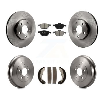 Front Rear Disc Brake Rotors Semi-Metallic Pads And Drum Kit For Ford Focus K8S-103269
