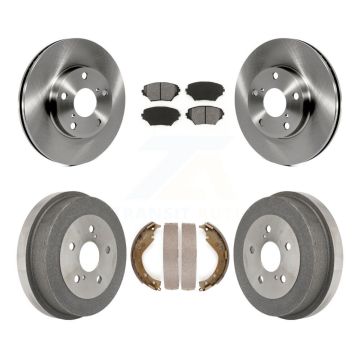 Front Rear Disc Brake Rotors Semi-Metallic Pads And Drum Kit For Toyota RAV4 K8S-103270