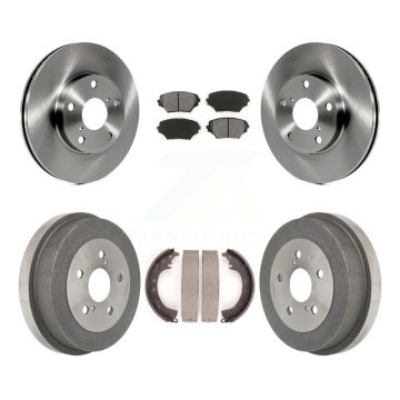 Front Rear Brake Rotors Semi-Metallic Pad & Drum Kit For 2001-2002 Toyota RAV4 GAS engine K8S-103272