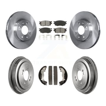 Front Rear Disc Brake Rotors Semi-Metallic Pad & Drum Kit For Hyundai Accent Kia Rio Rio5 K8S-103275
