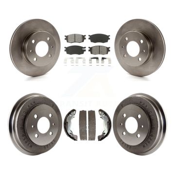 Front Rear Brake Rotor Semi-Metallic Pad And Drum Kit For 2006 Hyundai Accent To 09 30 05 K8S-103277