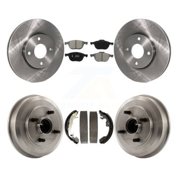 Front Rear Brake Rotor Semi-Metallic Pad & Drum Kit For Ford Focus Wheel Bearing Included K8S-103279